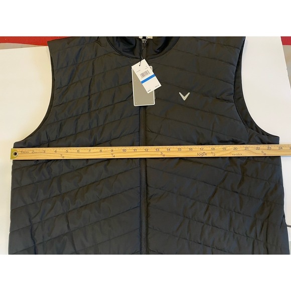 NEW Callaway Quilted Puffer Vest Men's XL Golf Caviar Black Full Zip Pockets - Picture 8 of 8